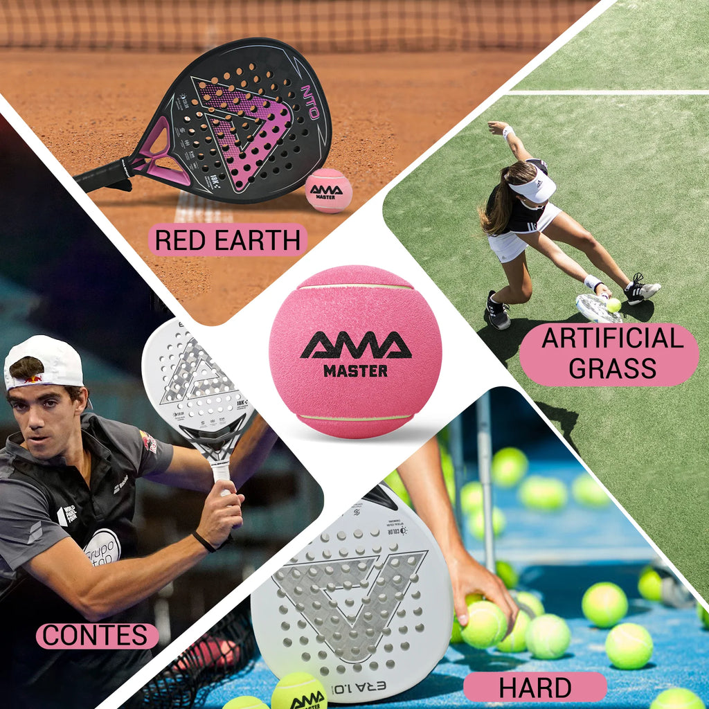 Pelotas de entrenamiento de padel profesionales, pelotas de tenis rosas con alta elasticidad, duraderas y resistentes, 2 uds.