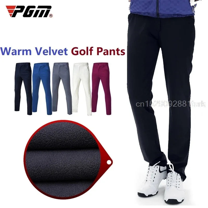 Pgm pantalones de Golf para hombre, pantalones cálidos gruesos impermeables de invierno, además de ropa de Golf de tenis de terciopelo, pantalones cálidos de pelota de Golf para hombre, a prueba de lluvia y nieve