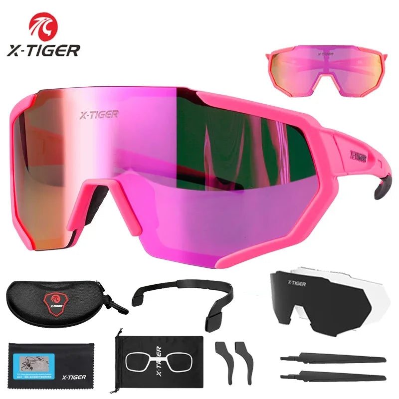 Gafas de sol polarizadas para Ciclismo de montaña para hombre y mujer, lentes de sol de X-TIGER, para carreras