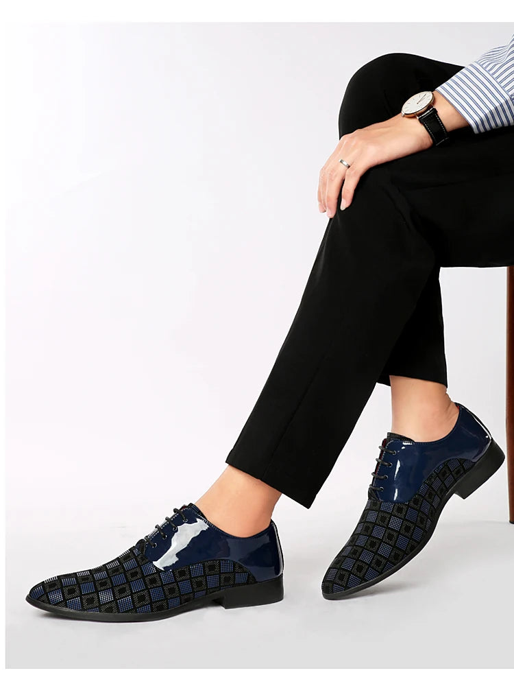 Zapatos de cuero informales rojos elegantes para hombre, zapatos de vestir con cordones y punta estrecha, zapatos formales cómodos, zapatos de vestir para hombre