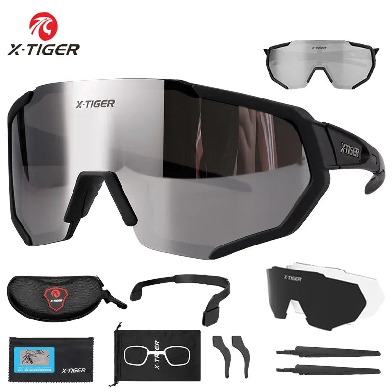 Gafas de sol polarizadas para Ciclismo de montaña para hombre y mujer, lentes de sol de X-TIGER, para carreras