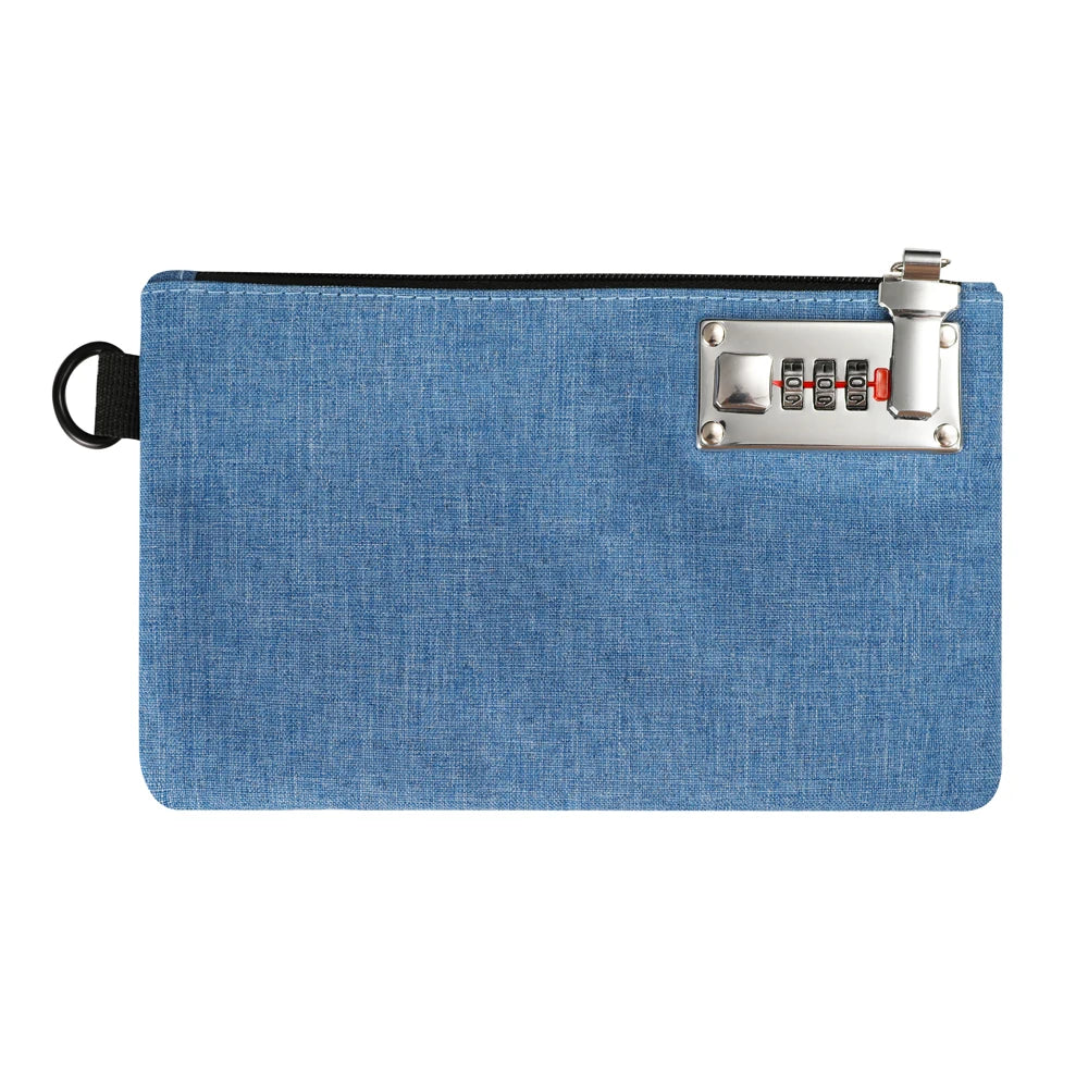 Bolsa de dinero Bolsa de depósito bancario Bolsa de medicina portátil Cartera pequeña con cerradura para monedas en efectivo