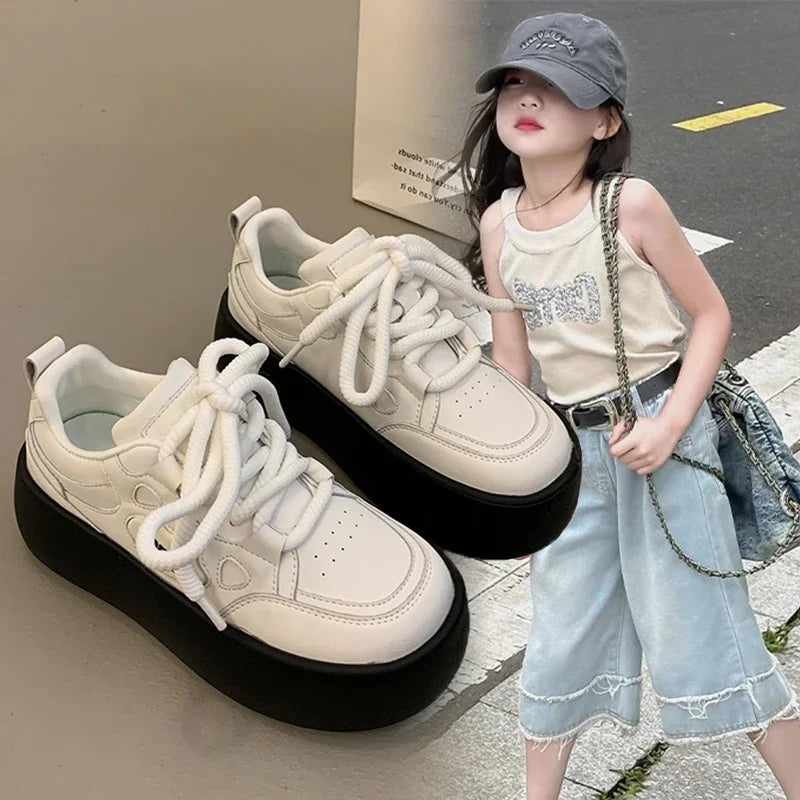 Zapatos informales para niños, suela suave, cómodos zapatos planos para niñas, antideslizantes, a la moda, nuevos estudiantes, 2025, zapatos de moda dulces para niños