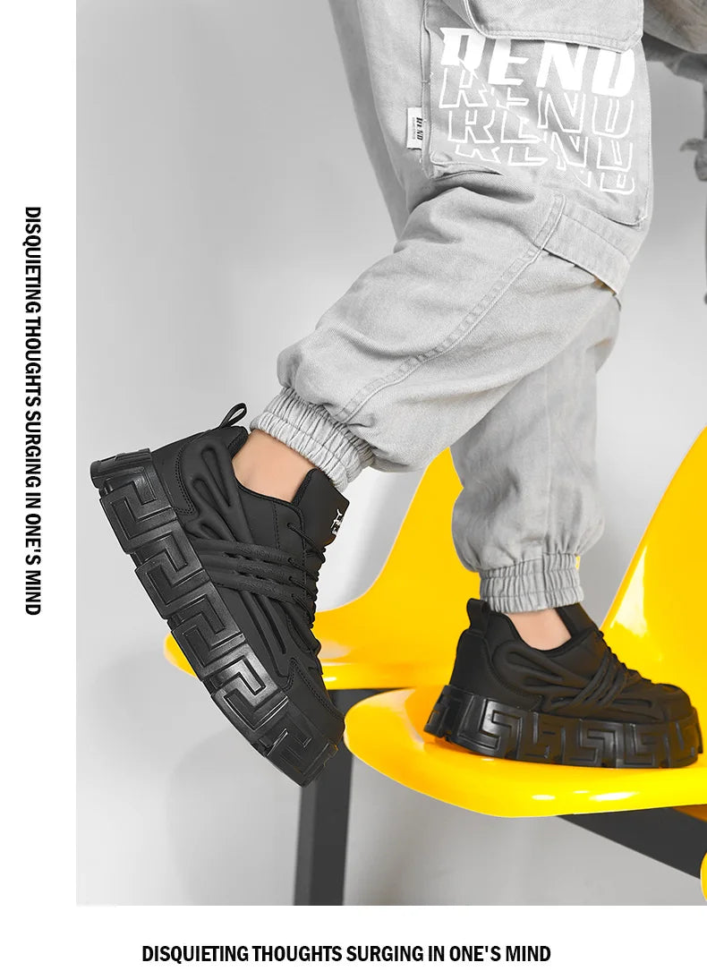 Zapatos informales para hombre, zapatos para caminar de estilo callejero, zapatillas de deporte con suela gruesa, zapatillas de baloncesto para correr, zapatillas vulcanizadas 2023 para hombre