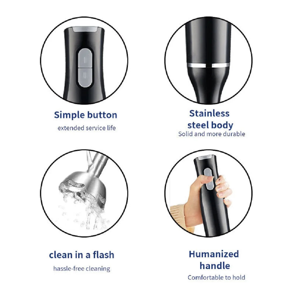 Batidora de alimentos eléctrica de mano de 400W, batidora de alimentos para frutas y verduras de 2 velocidades, batidora de huevos, molinillo de acero inoxidable, electrodomésticos EU