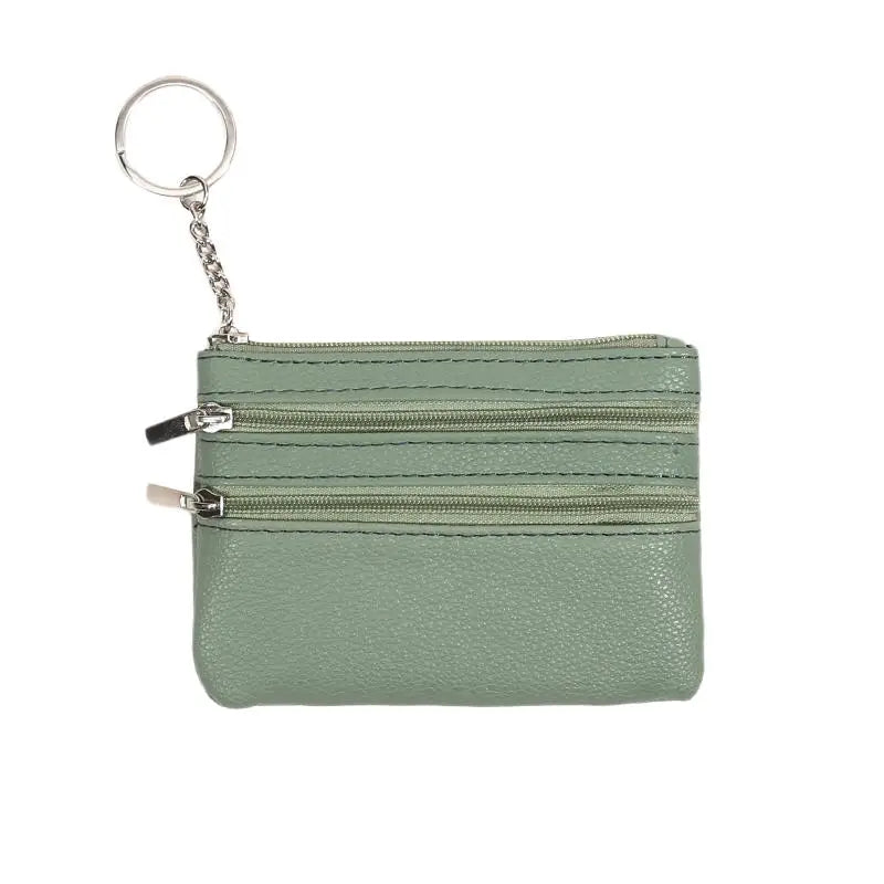 Monedero de cuero PU a la moda, cartera pequeña para mujer, monederos de cambio, Mini bolsas de dinero con cremallera, billeteras de bolsillo para niños, llavero