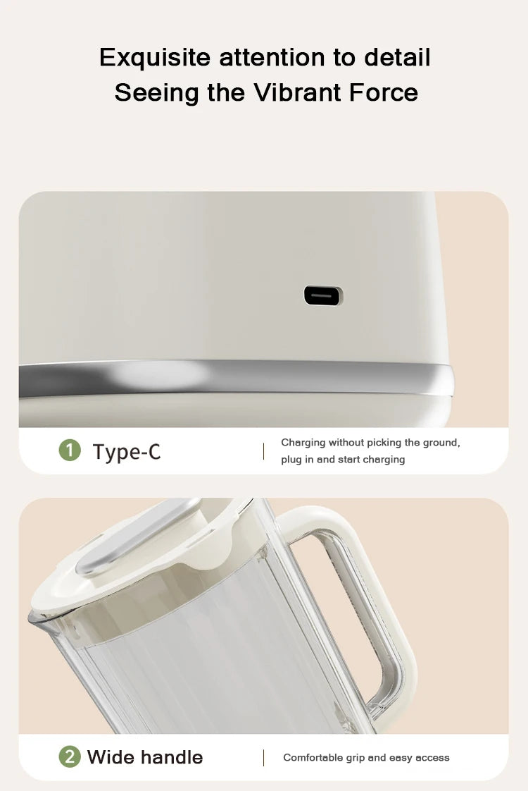 Taza de licuadora portátil, Mini mezclador exprimidor de 600ML/Motor potente de 10 hojas recargable por USB de 3000mAh para batidos/verduras