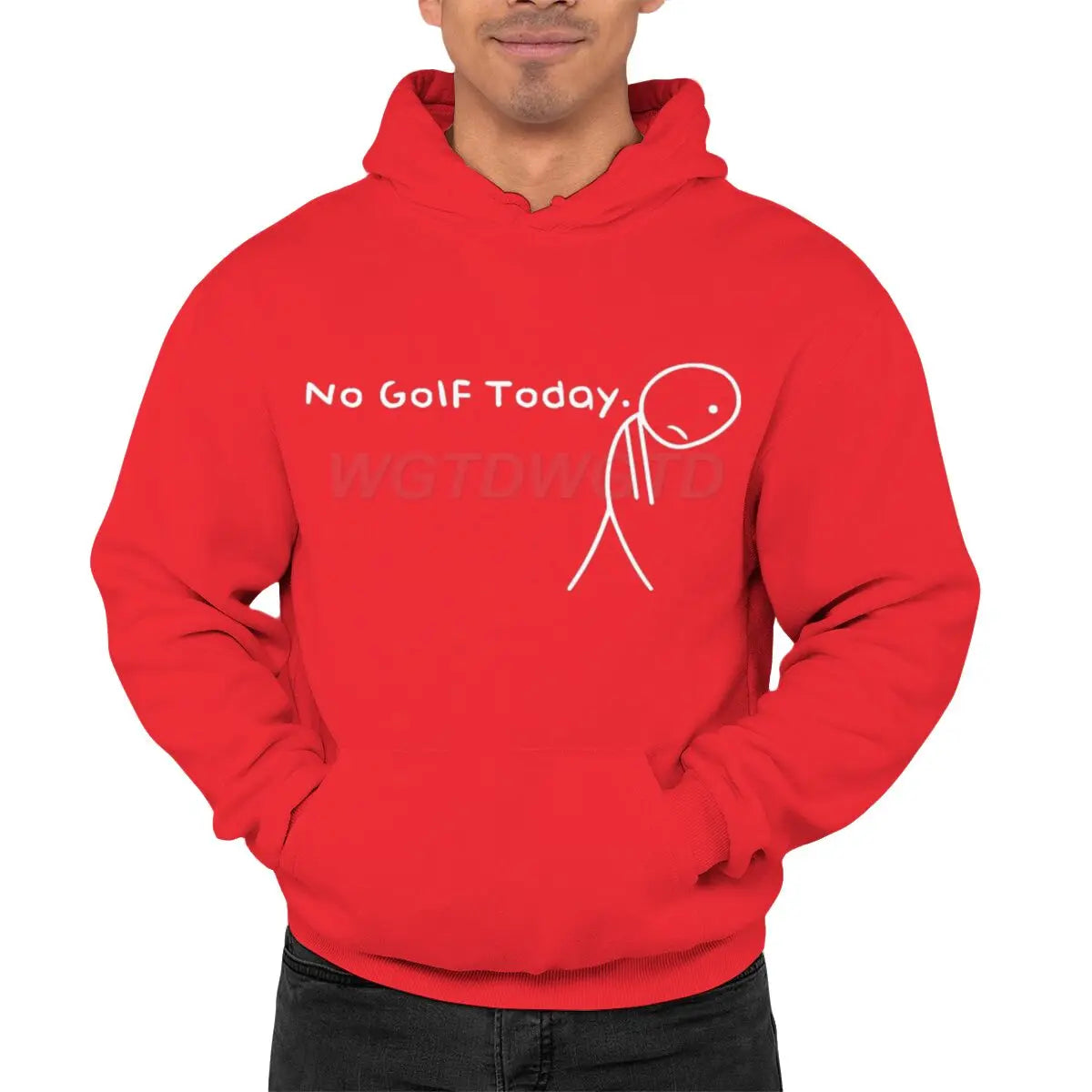 Ropa de hombre No Golf Today divertido triste Stickman golfistas moda ropa de calle Sudadera con capucha Casual divertido ropa de hombre