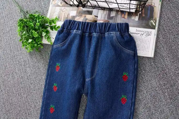 Pantalones para adolescentes de 3 a 14 años, ropa Infantil para niñas, pantalones vaqueros de lana de invierno para niños, pantalones vaqueros para niños, ropa para niñas