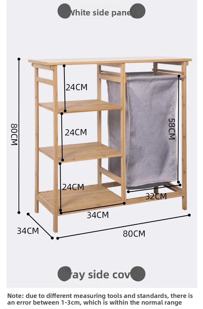Cesta de lavandería multifuncional de tela de bambú, estante de almacenamiento ordenado para dormitorio, sala de estar, solución organizadora de baño