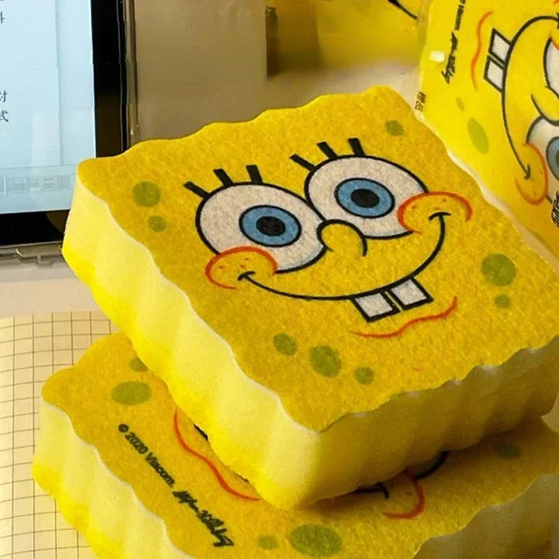 Cepillo para lavar platos de Bob Esponja, suministros de cocina para el hogar, escurridor, limpieza de platos, cepillos, estropajo reutilizable