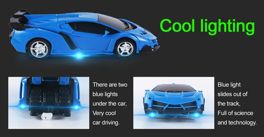 Coche eléctrico RC 2 en 1, Robots de transformación, modelo de vehículo deportivo, Robots, juguetes para niños, coches de de deformación RC geniales remotos, regalos de juguetes para niños