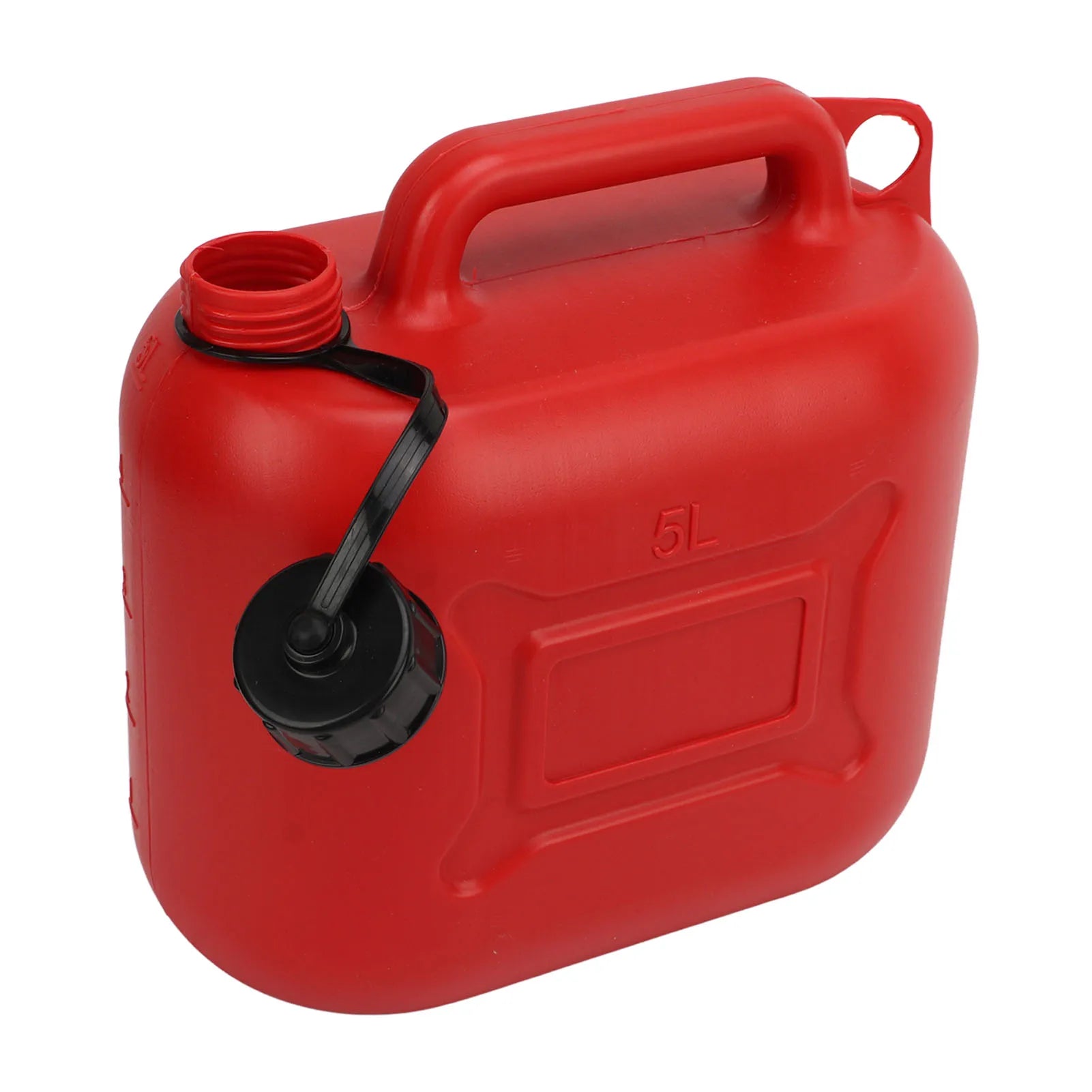 Contenedor de gasolina portátil rojo sin fugas, lata de Gas combustible, 5L, 1,3 galones, ABS, tubo de salida de 27cm para motocicletas y automóviles