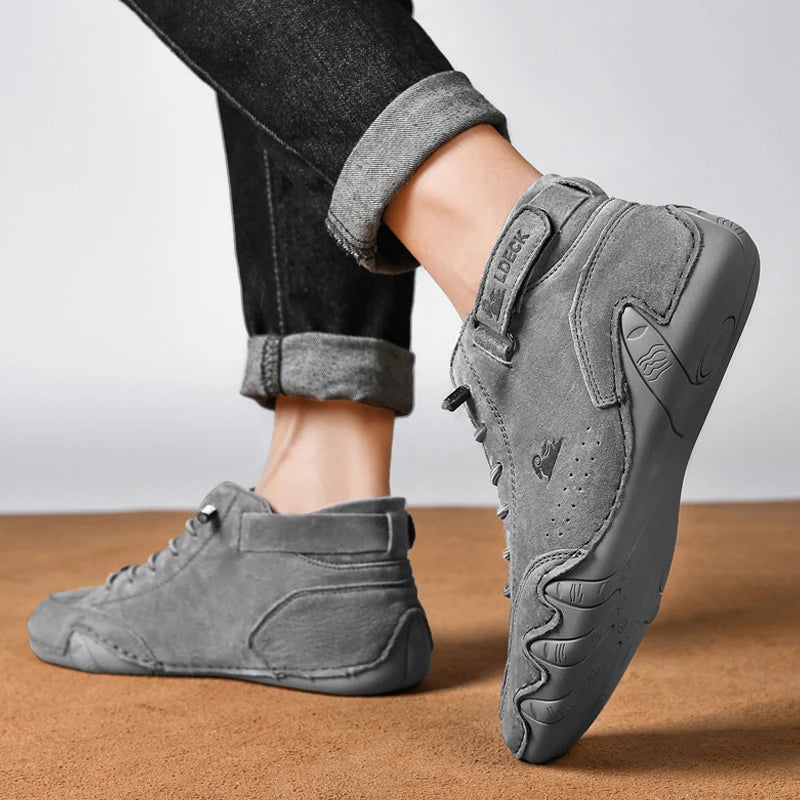 Zapatillas de deporte para hombre, zapatos informales vulcanizados de cuero Pu con cordones, ligeros, a la moda, romanas, tenis, novedad, 2023