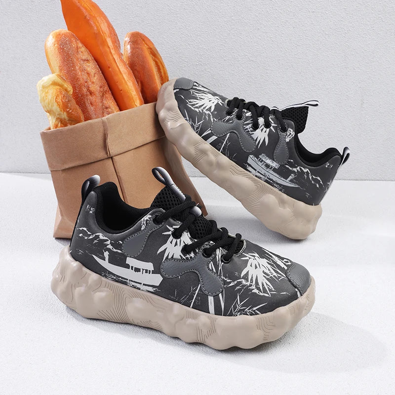 Zapatos para Hombre, Nuevas Zapatillas Deportivas Beige de Caña Alta, Zapatos Gruesos para Hombre, Aumentan la Estatura, Moda Casual, Tallas Grandes, Zapatos de Tenis con Amortiguación