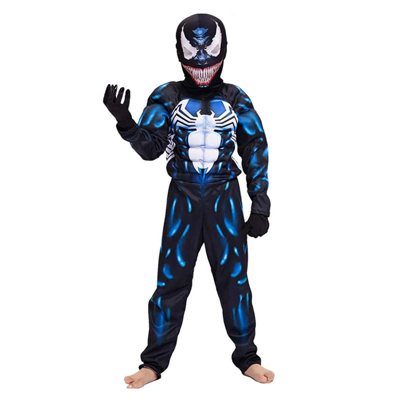 Disfraz de superhéroe para niños y niñas, mono musculoso con máscara de Halloween, traje de Cosplay para fiesta de juegos de rol, vestido de vacaciones