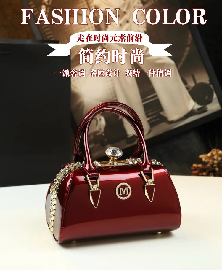 Bolso de mujer Bolso de hombro pequeño de cuero brillante personalizado Nuevo bolso cruzado Bolso de almohada de moda