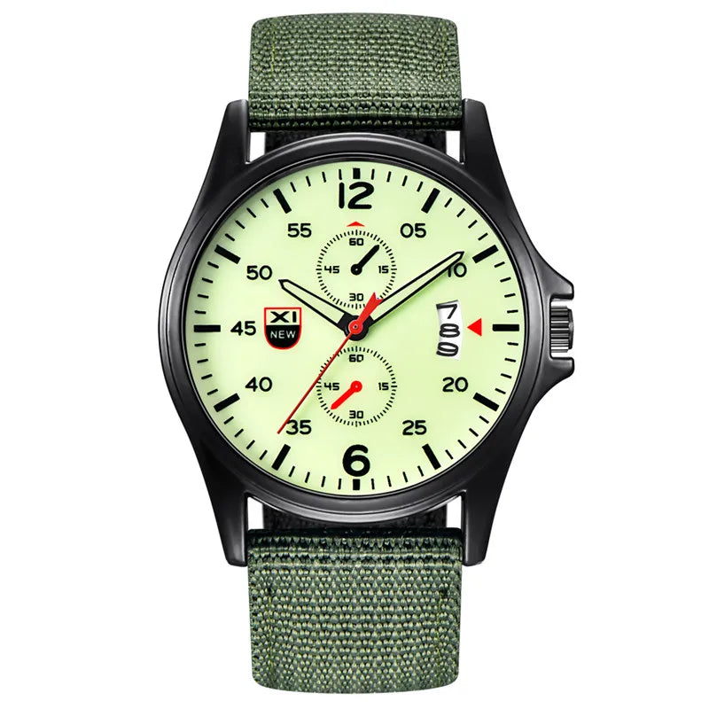Reloj Hombre genuino marca XINEW relojes para Hombre negro estudiantes niños moda banda de nailon ejército deportes fecha Reloj Reloj Masculino
