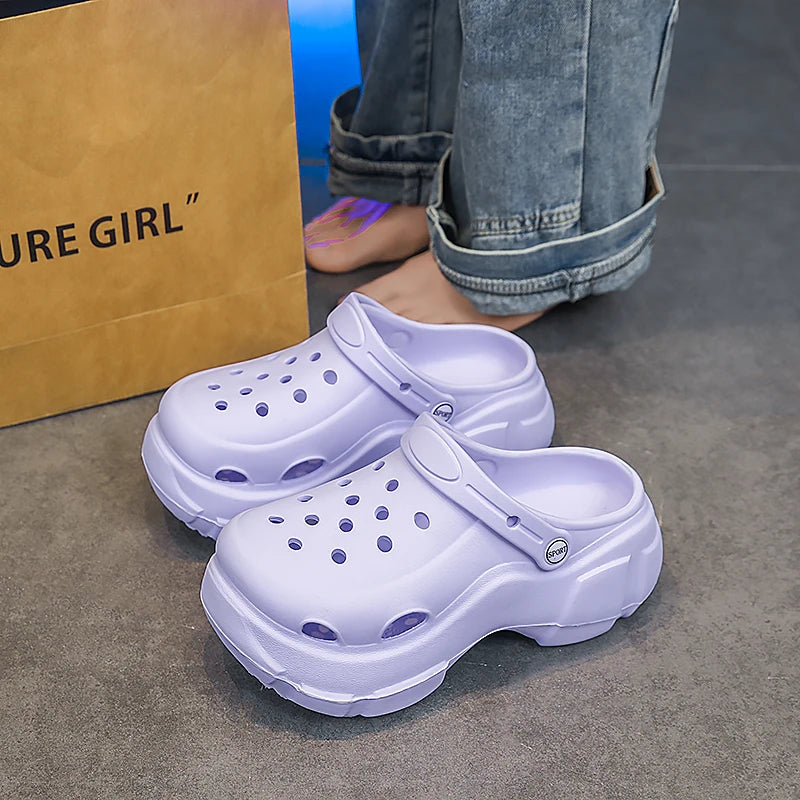 Sandalias de moda para mujer, zapatillas impermeables, zapatos de mujer, toboganes de verano para exteriores, zapatos de jardín de suela blanda, zuecos de interior, sandalias