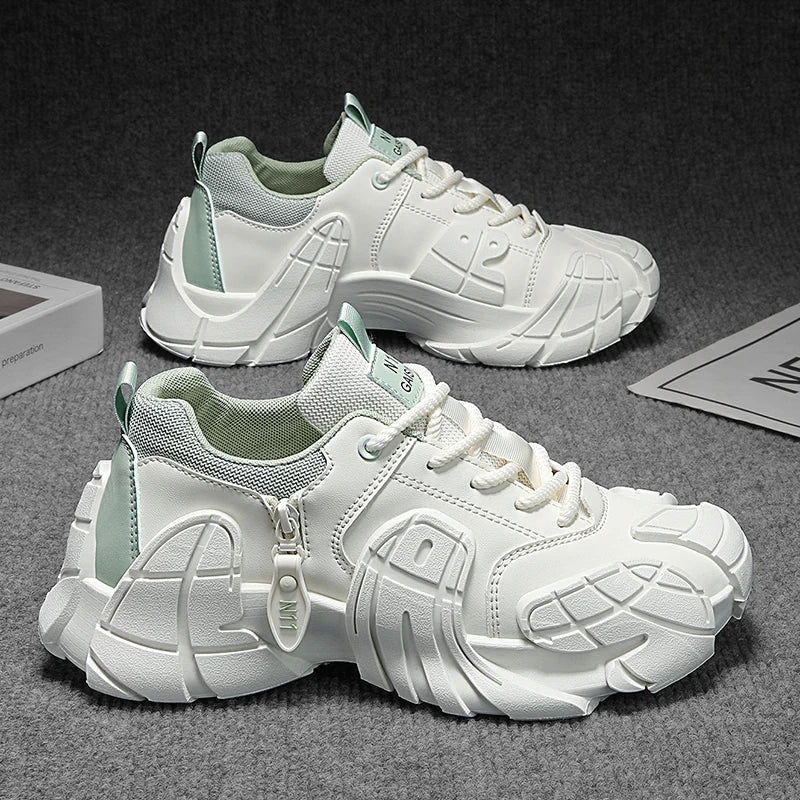 Zapatillas de deporte informales de talla grande 45, zapatos deportivos con suela de pulpo de diseñador para hombre, zapatos de gimnasio con plataforma aumentada de altura de tela de cuero de moda