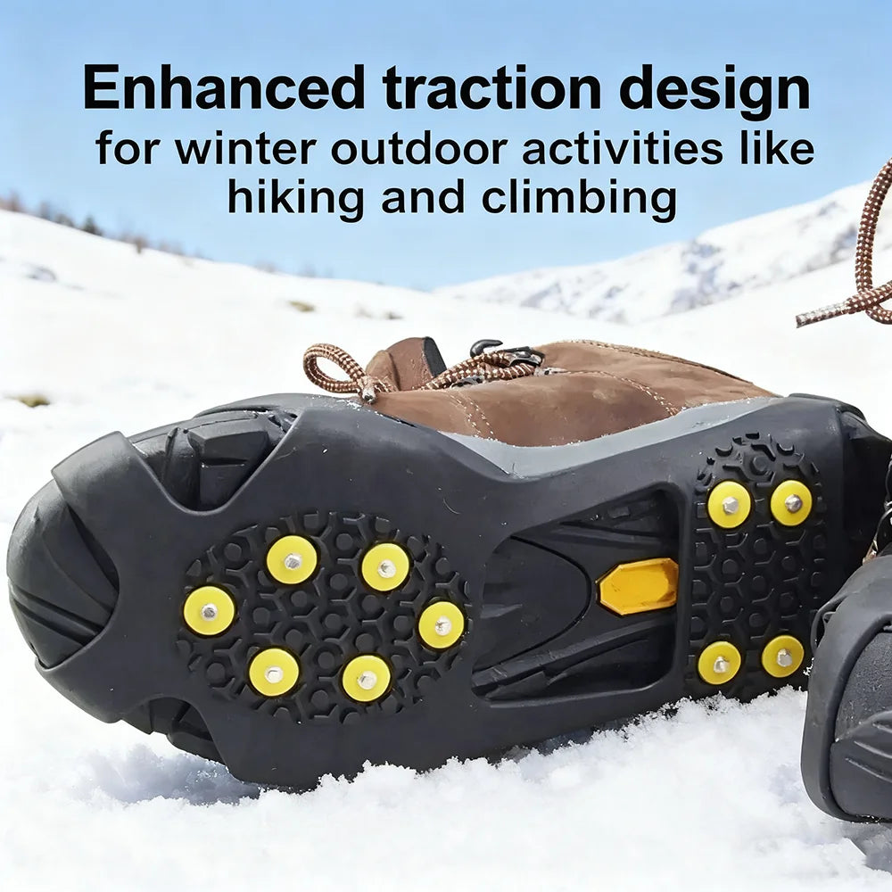 2 uds 10 tacos de acero Crampones empuñaduras de nieve tacos para hielo y nieve tacos de tracción de goma antideslizantes senderismo caminar escalada trotar