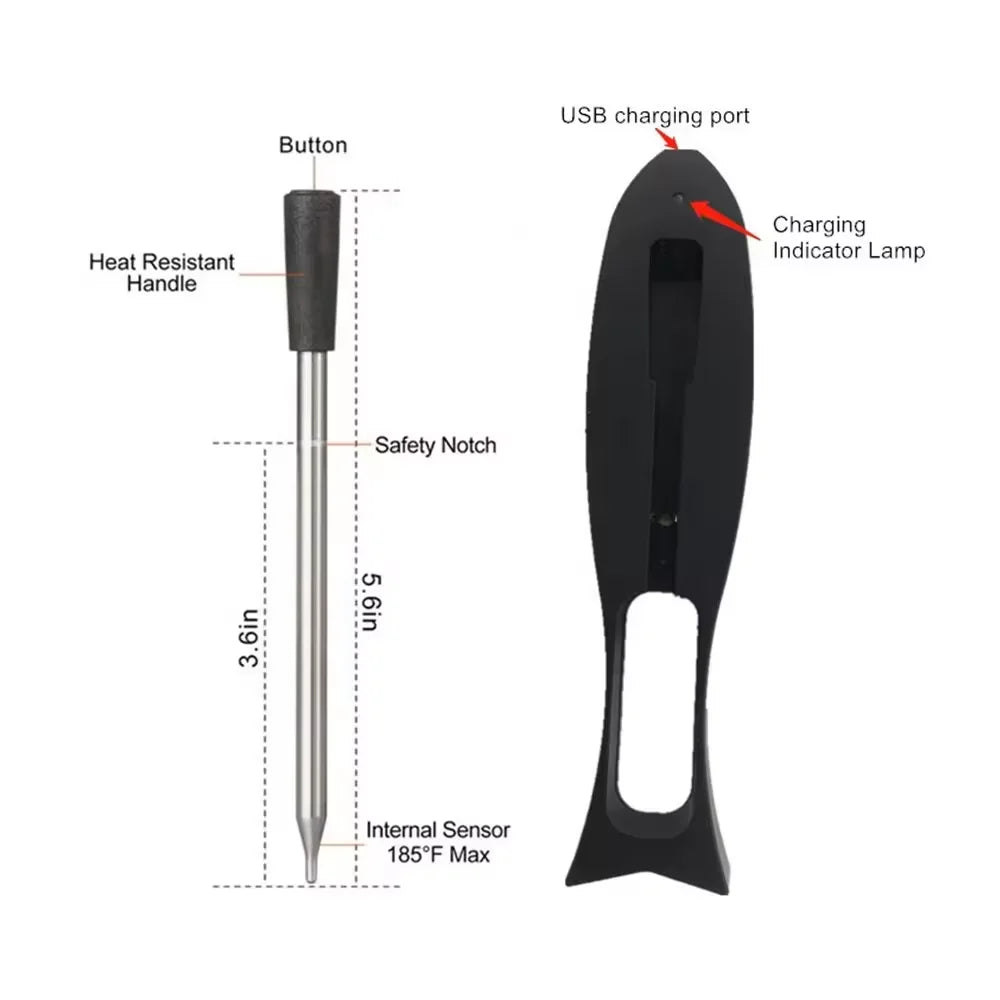 Termómetro de carne Termómetro de carne inalámbrico Termómetro de sonda remota de distancia con aplicación