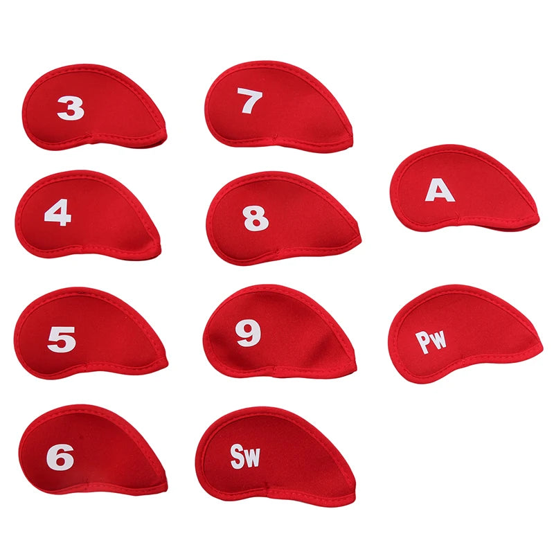 10 Uds. Fundas protectoras para cabeza de hierro para palos de Golf portátiles, juego de fundas para cabeza de Golf, Protector para cabeza, suministros de Golf