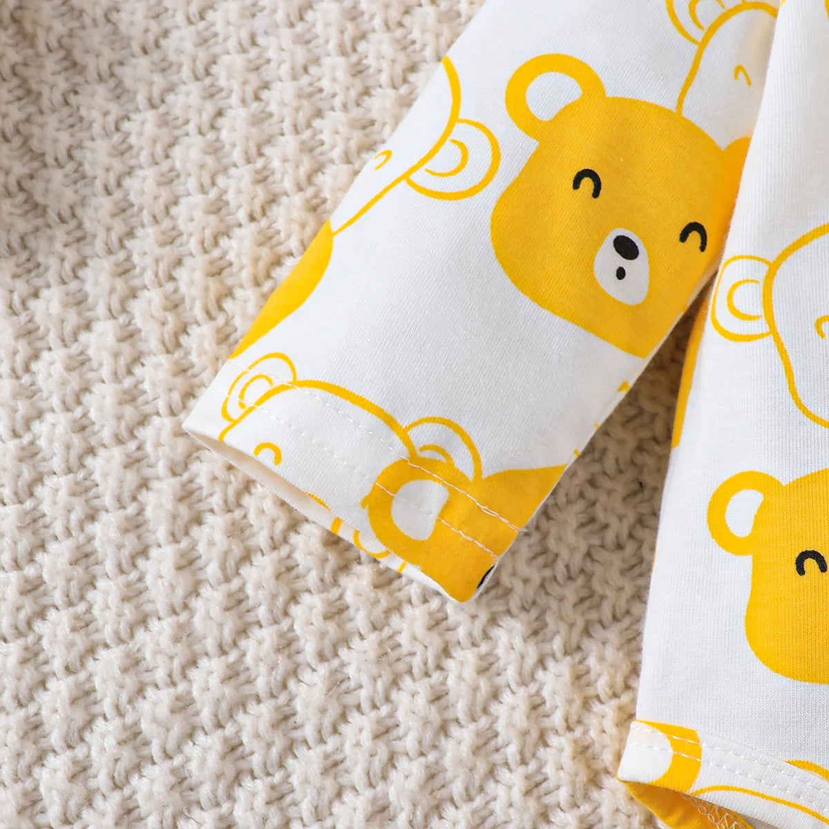 Conjunto de bebé de 0 a 9 meses, mono de manga larga de osito, pantalones, sombrero y calcetines, 4 unidades/juego, ropa de primavera y otoño para bebé recién nacido