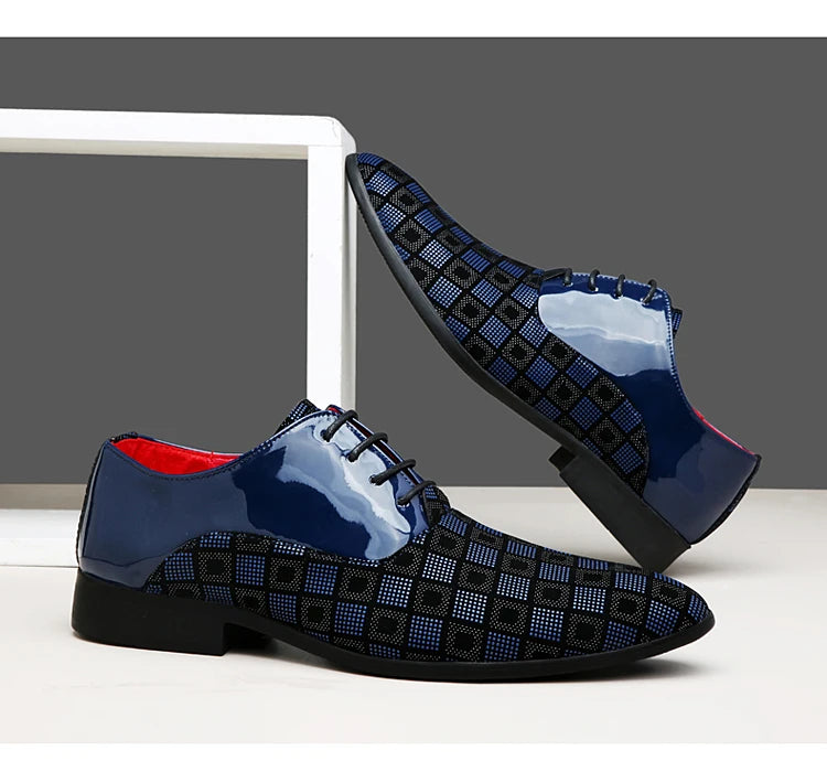 Zapatos de cuero informales rojos elegantes para hombre, zapatos de vestir con cordones y punta estrecha, zapatos formales cómodos, zapatos de vestir para hombre