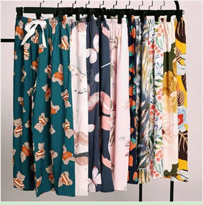Pijamas de invierno, pantalones de Casa para mujer, pantalones elásticos, Pijamas holgados y cálidos y gruesos, pantalones, ropa de dormir estampada, ropa de dormir de otoño
