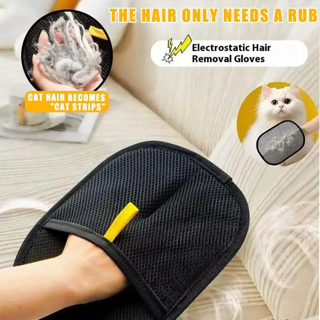 Cepillo removedor de pelo para mascotas, guantes para quitar el pelo de gatito, cepillo para quitar el pelo, guante para perros y gatos, limpieza del pelo de piel de doble cara para alfombra