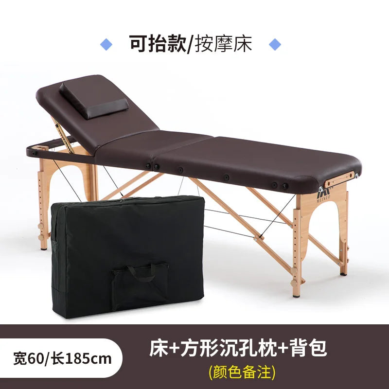 Mesas De Masaje plegables para Spa, tatuaje, pedicura, cuidado De la salud, masaje De madera De haya, comodidad, cojín suave, muebles, Mesa De Masaje MH