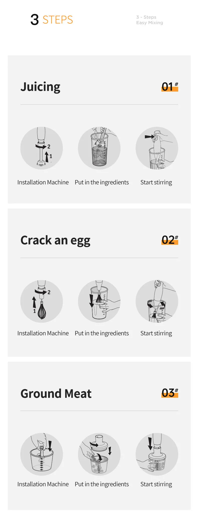 Mini licuadoras eléctricas 4 en 1, procesadores de alimentos portátiles de mano de 110V/220V, exprimidor de hoja de acero inoxidable de 5 velocidades, picado de carne
