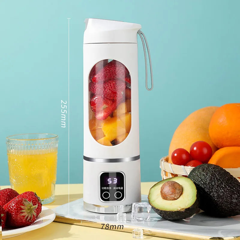 Máquina mezcladora doméstica, licuadora portátil, exprimidor eléctrico triturado con 3 velocidades, 450ML, gran capacidad, pantalla Digital, taza de jugo