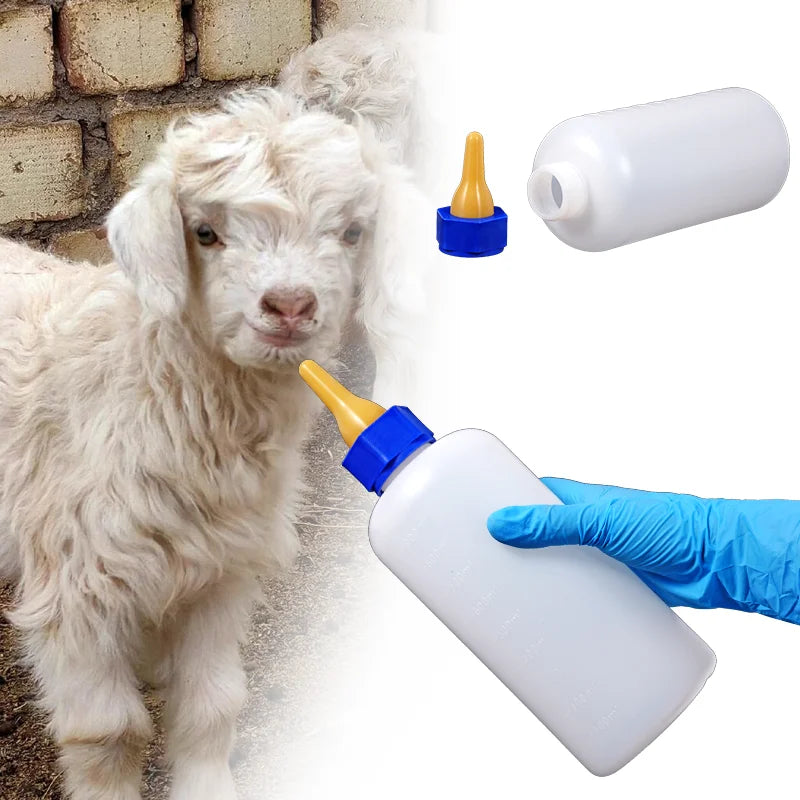 Biberón de 900 ml para alimentar terneros, corderos y cabritos, con chupete amarillo, para cría en granja, herramienta de alimentación para ovejas y cabras