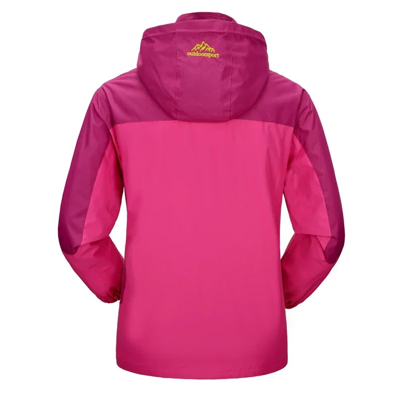 Chaqueta de Trekking para mujer, abrigo de lluvia para senderismo al aire libre, cortavientos impermeable con capucha, Camping, ciclismo, escalada, cálido, otoño