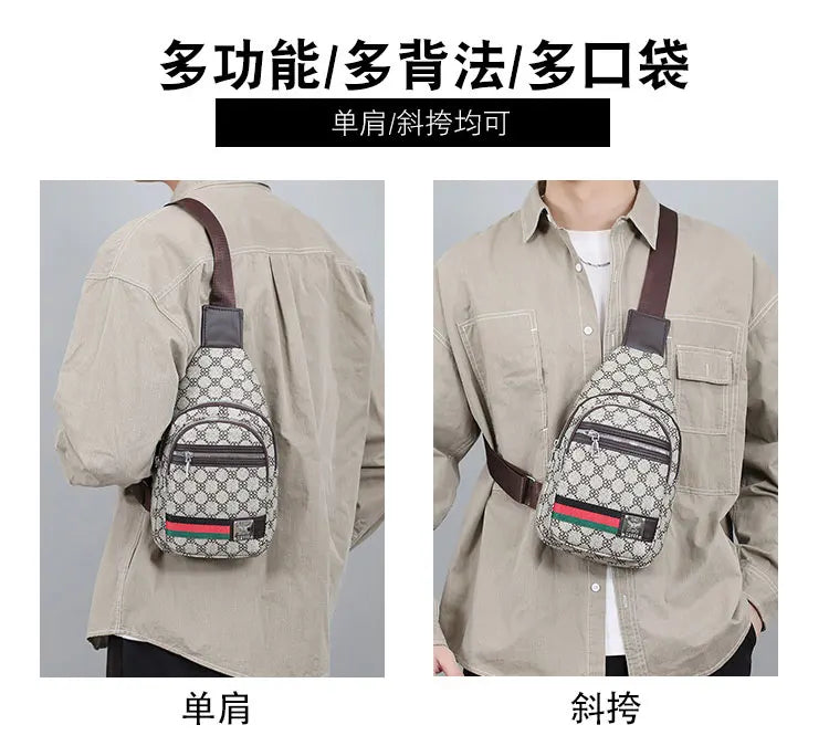 Bolso Mensajero Multifuncional para Hombre, Bolso de Hombro, Bolso Casual Cruzado con Orificio para Auriculares