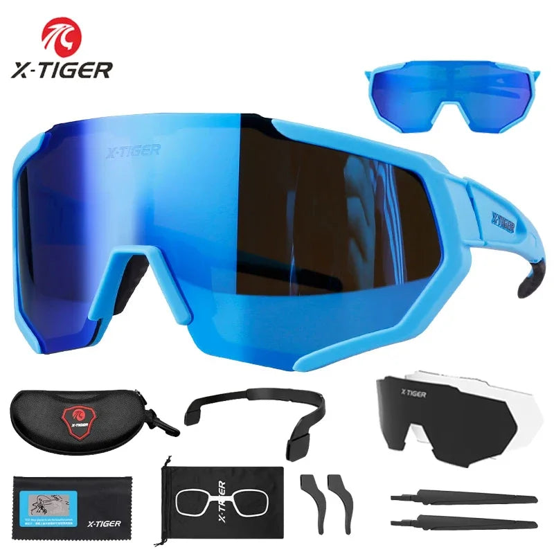 Gafas de sol polarizadas para Ciclismo de montaña para hombre y mujer, lentes de sol de X-TIGER, para carreras