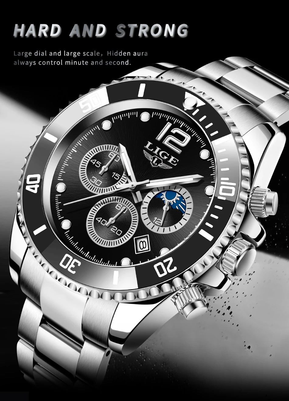 Reloj Masculino LIGE, nuevo reloj de cuarzo militar para hombre, relojes impermeables de lujo a la moda, cronógrafo con fecha de negocios para hombre