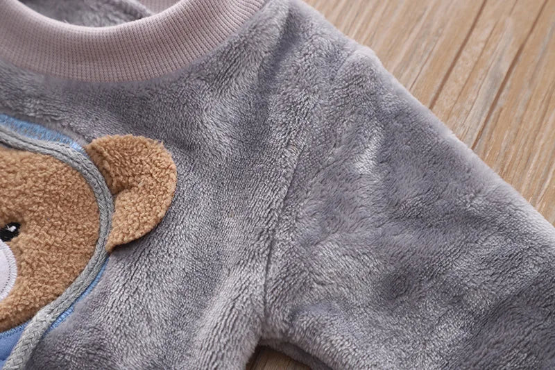 Ropa de otoño e invierno para niños, conjunto de pijamas para bebés, ropa de dormir de lana de Franela gruesa para niños, conjuntos de 2 uds, trajes cálidos para el hogar, ropa para niños