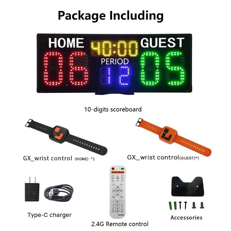 Tablero de puntuación de partido de entrenamiento de tenis profesional portátil, marcador Digital de cancha de Padel electrónica LED con Control de muñeca