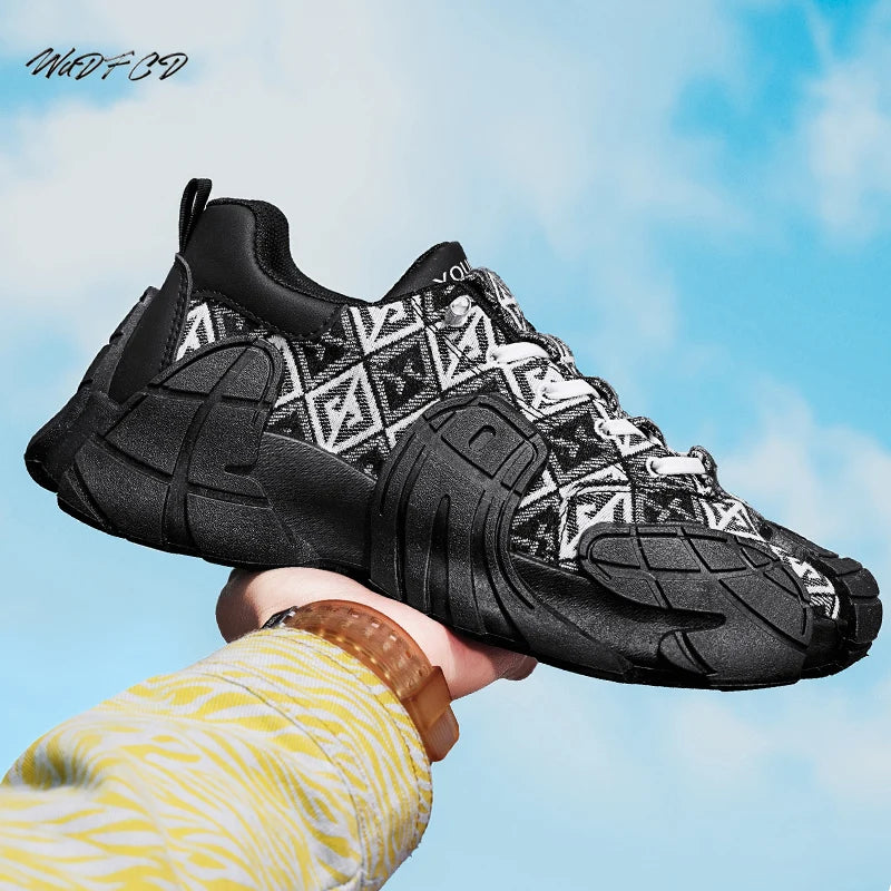 Zapatillas de deporte informales de talla grande 45, zapatos deportivos con suela de pulpo de diseñador para hombre, zapatos de gimnasio con plataforma aumentada de altura de tela de cuero de moda