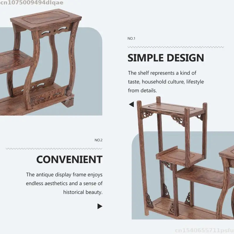 Estante de Almacenamiento de Madera Maciza Natural, Soporte de Almacenamiento para Cocina, Estante Decorativo para Jarrones, Bonsáis, Plantas, Figuras, Juegos de Té