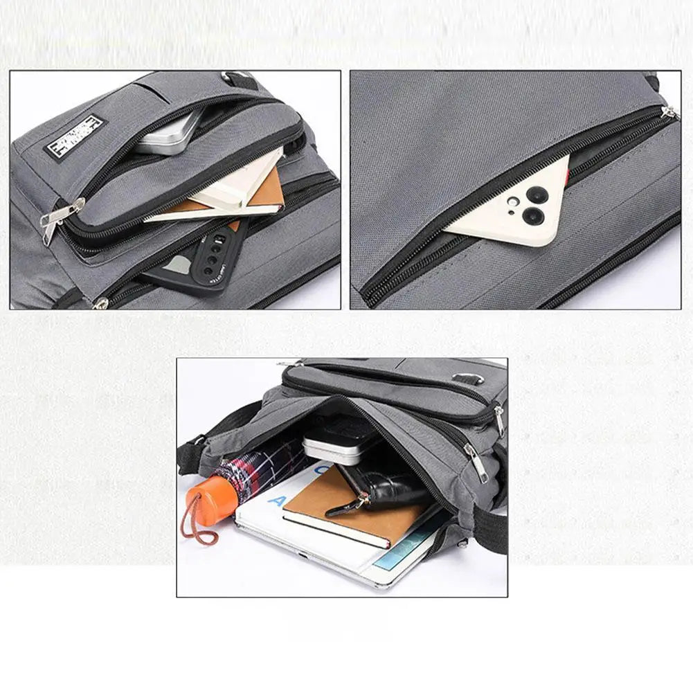 Bolso cruzado para hombre, bolsos de un solo hombro, bolsa de almacenamiento con múltiples bolsillos de gran capacidad, bolso de moda, bolsos cruzados de negocios
