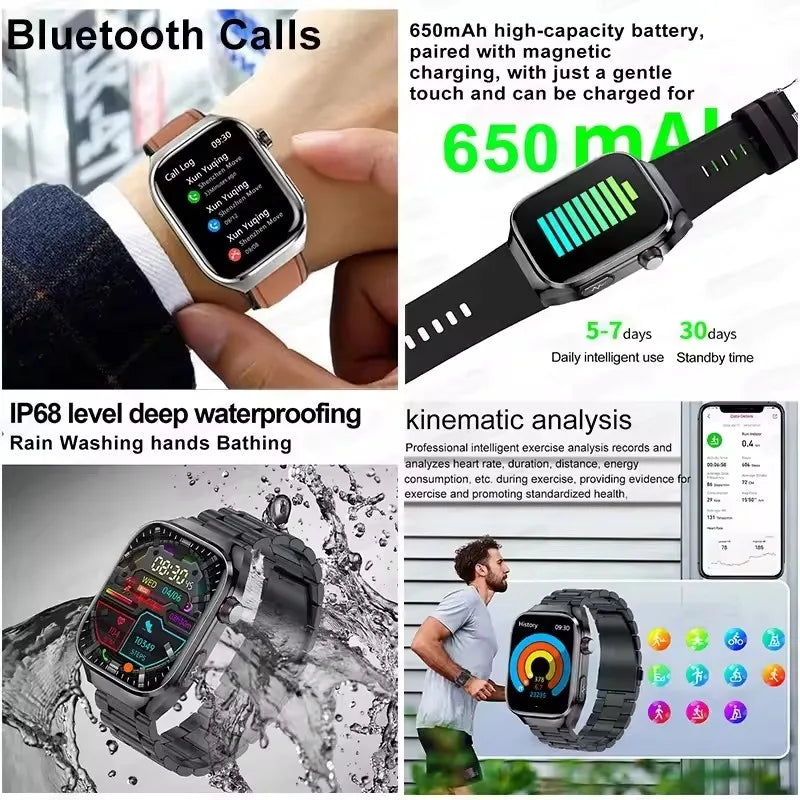 2025New Micro examen físico reloj inteligente para hombres ácido úrico grasa corporal cinco órganos salud relojes Bluetooth llamada SmartBracelet