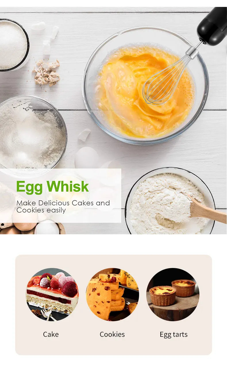 Mini licuadoras eléctricas 4 en 1, procesadores de alimentos portátiles de mano de 110V/220V, exprimidor de hoja de acero inoxidable de 5 velocidades, picado de carne