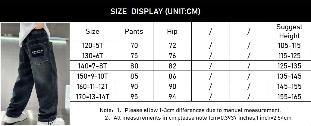 Pantalones vaqueros para niños adolescentes, pantalones vaqueros con letras a la moda para primavera y otoño, pantalones rectos sueltos informales para niños de 4 a 14 años