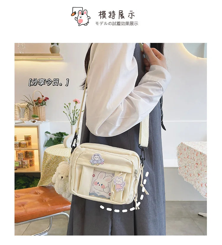 Nuevo Bolso Kawaii para niñas, novedad de 2024, Bolso transparente JK, Bolso cruzado pequeño para mujeres, bolsos y Bolsos de hombro, Bolso Itabag