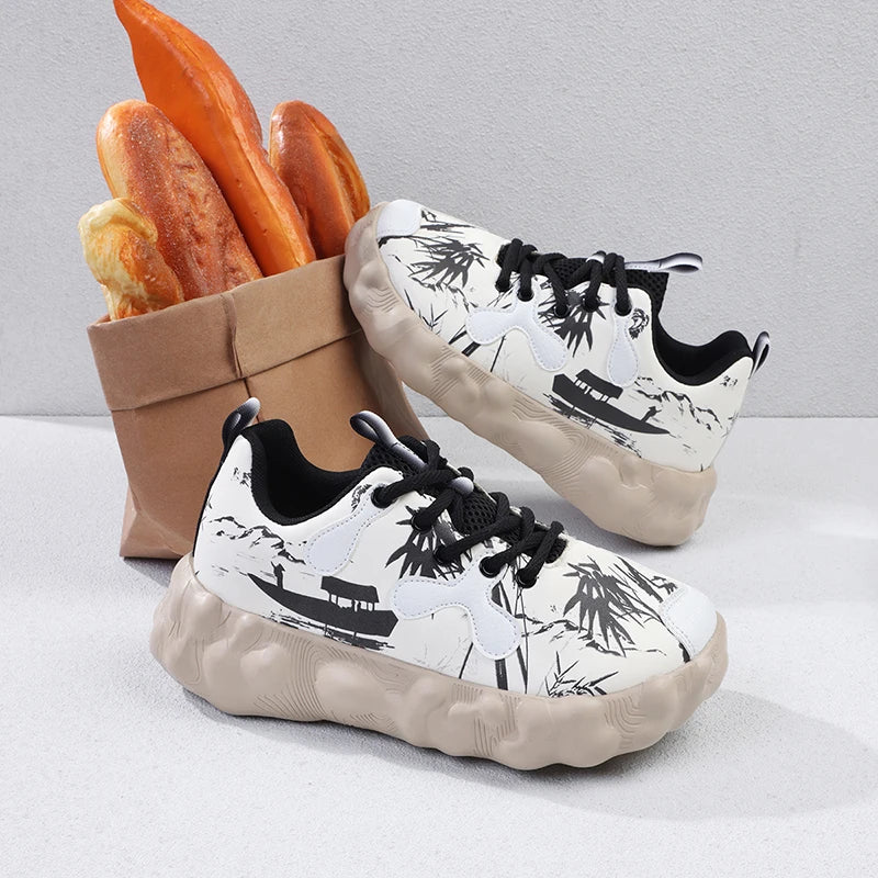 Zapatos para Hombre, Nuevas Zapatillas Deportivas Beige de Caña Alta, Zapatos Gruesos para Hombre, Aumentan la Estatura, Moda Casual, Tallas Grandes, Zapatos de Tenis con Amortiguación