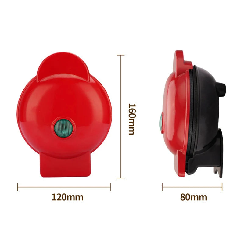 Mini máquina eléctrica para hacer gofres, calefacción de doble cara, asador para desayuno en casa, cocina, pequeña máquina de cocina para postres